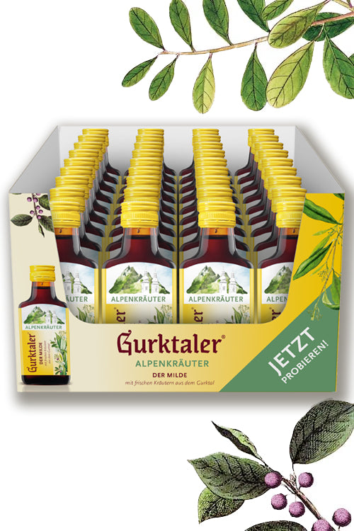 GURKTALER der Milde Alpenkräuter 36 x 0.04l (=1.44l), 27% vol.